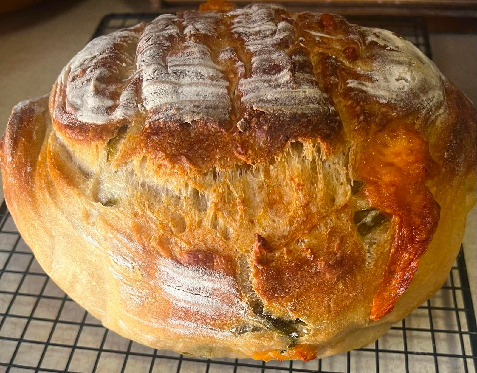 Cheddar Jalapeño Sourdough Boule